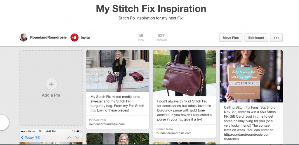 Here's My Stitch Fix Pinterest Board where I save all the looks that I want my stylist to see. 